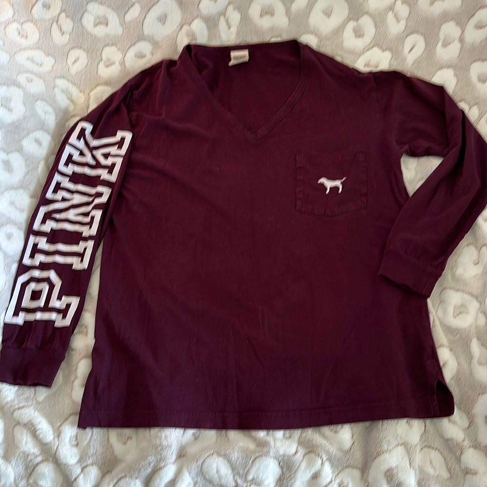 Long sleeve Victoria’s Secret pink varsity pocket size medium